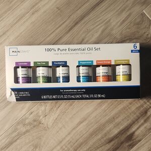 Mainstays 100% Pure Essential Oil Set 6 Pieces Lavender Tea Tree Eucalyptus